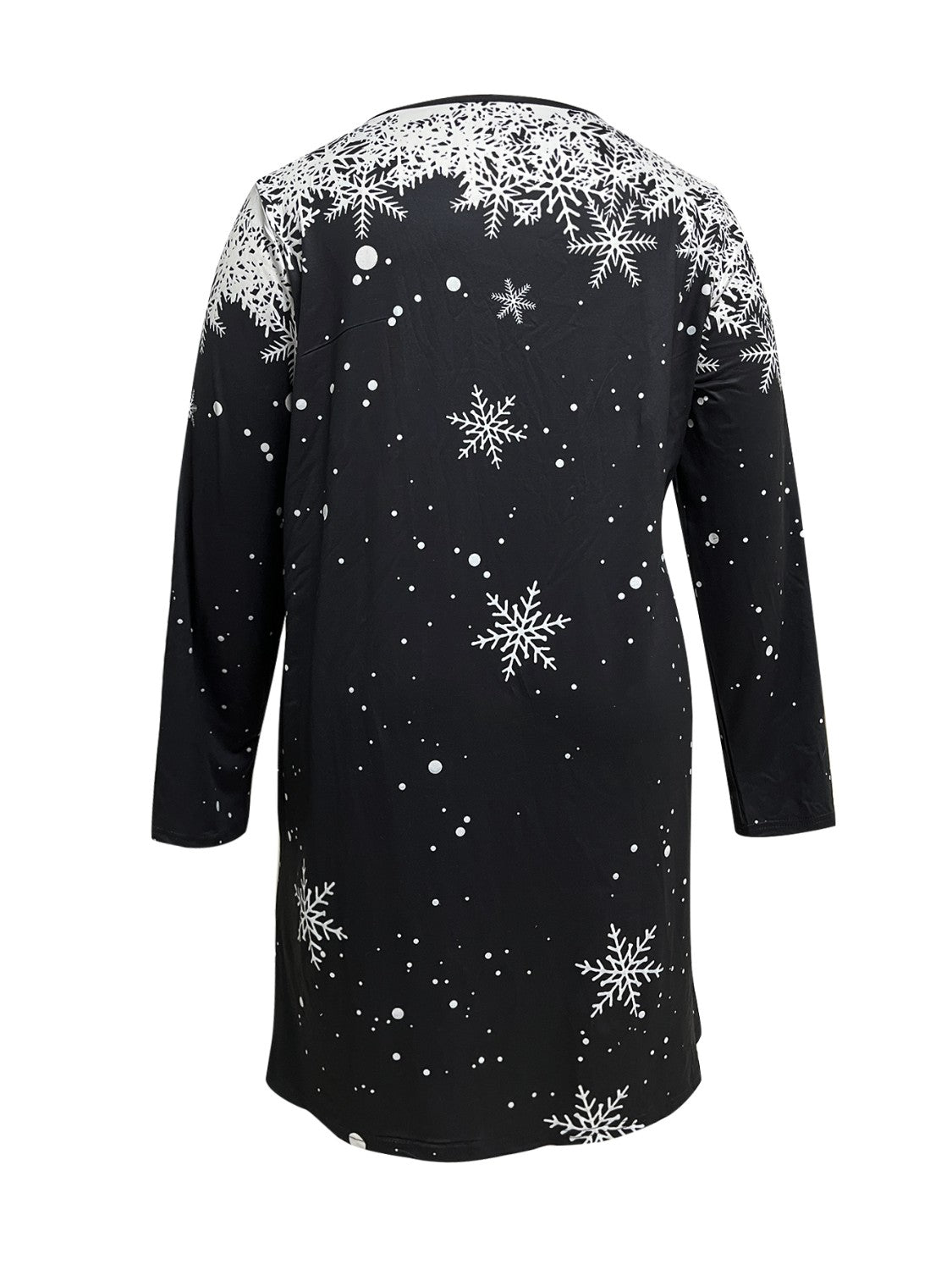 Plus Size Printed Long Sleeve Tee Dress